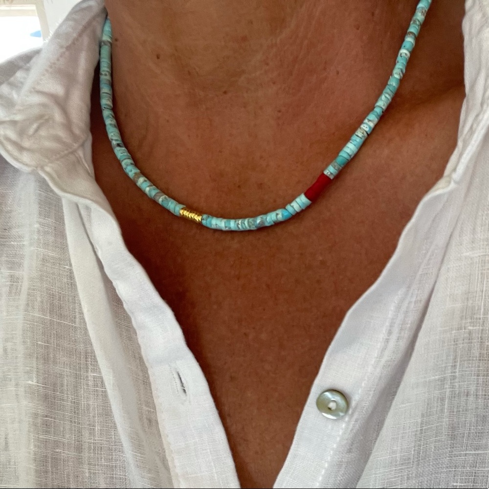 Gemstone natural turquoise necklace